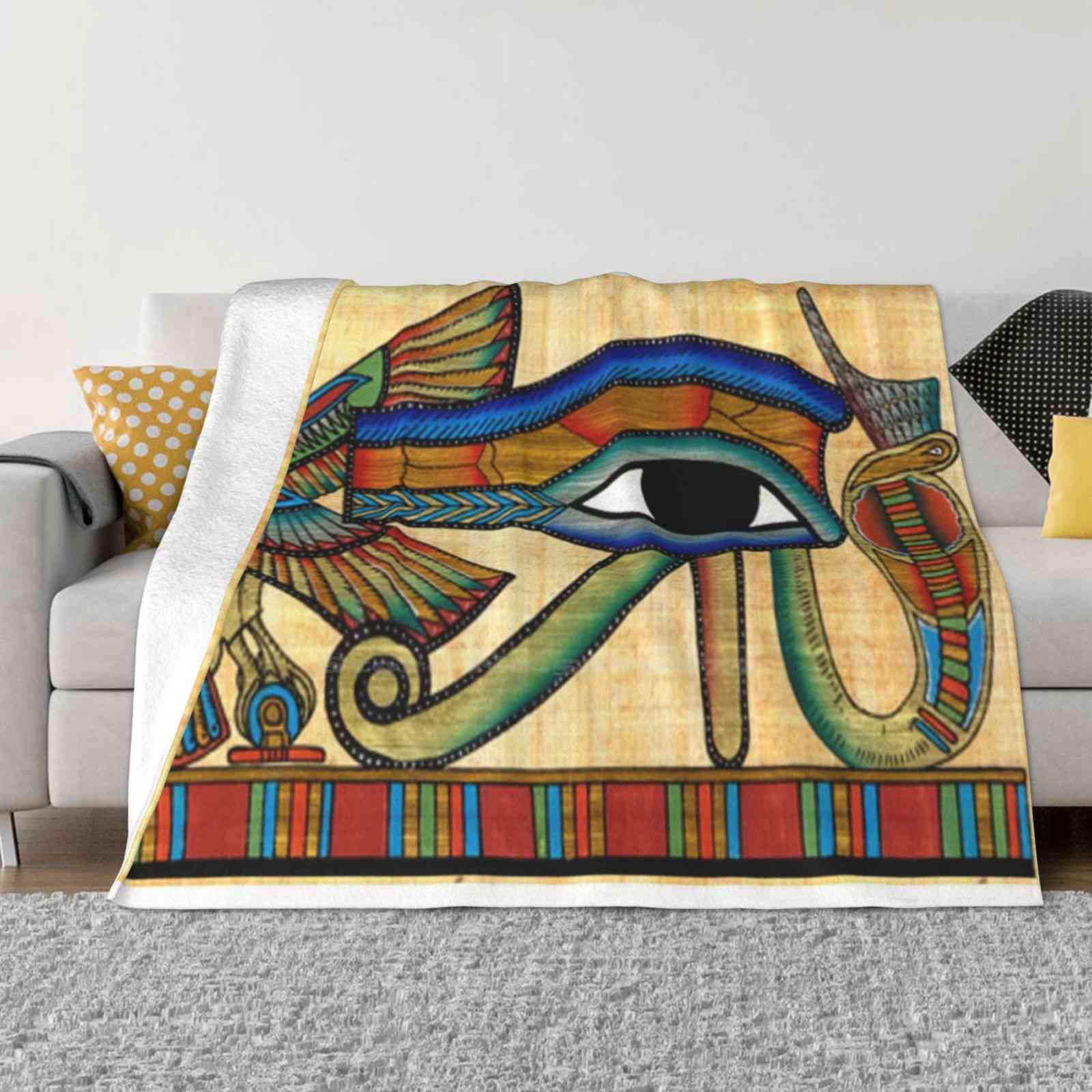 Хорс Креативный Дизайн Легкое Тонкое Мягкое Фланелевое Одеяло Бог Хорс Древний Египет Глаз Хора Уаджет Фараоны Сокол 30x40in