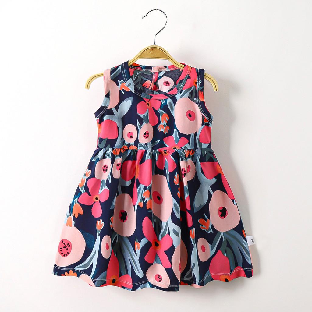 Princess Girl Summer Dress With Cotton Silk Fabric Cute Dot Print For Toddler Kids