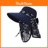 Summer Sun Protection Hat With Wide Brim And Removable Face Shield For Outdoor Activities