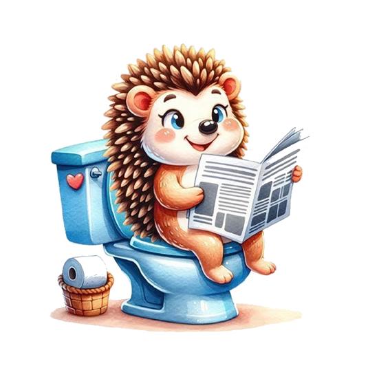Cute Animal Reading Newspaper Toilet Sticker Funny Cartoon Waterproof Self-Adhesive Toilet Tank Lid J