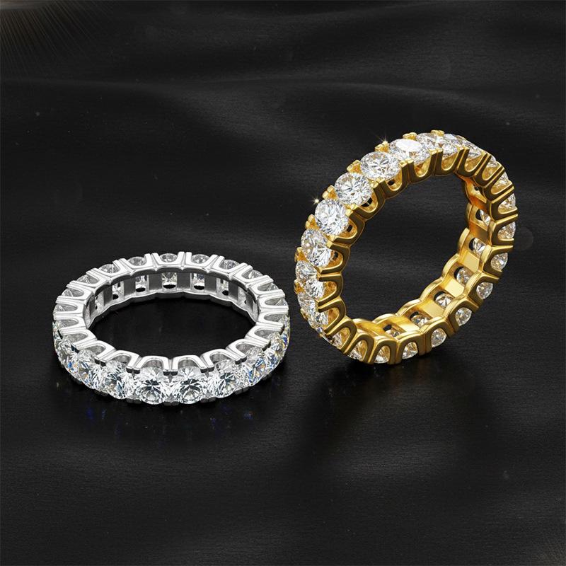 European-American Cross-Border Hot-Selling 3x5mm Oval Moissanite S925 Sterling Silver Stackable Ring, Niche Design, Fashionable Light Luxury