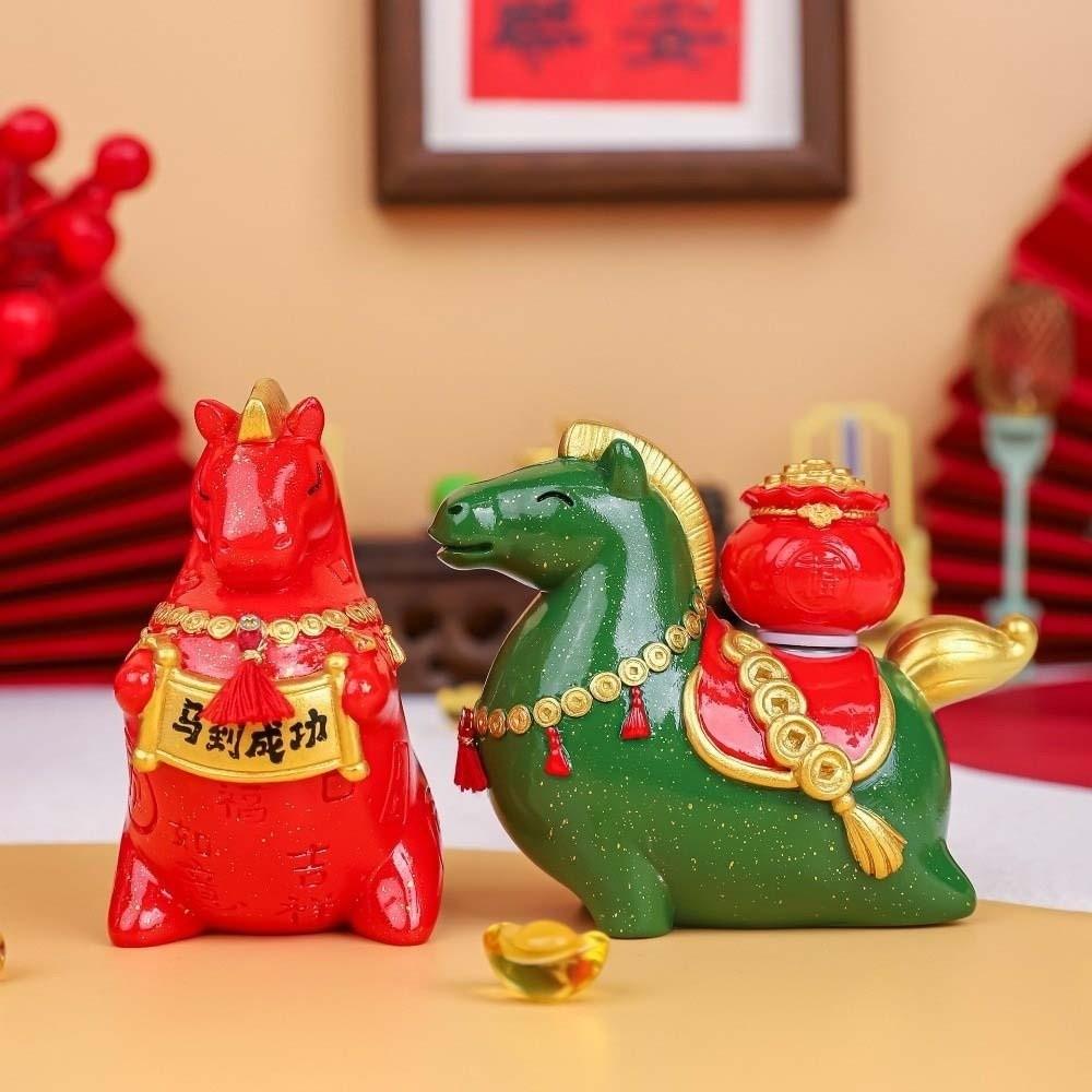 Chinese Style 2026 Horse Year Mascot Resin Horse Figures Ornament Horse Statue  Spring Festival
