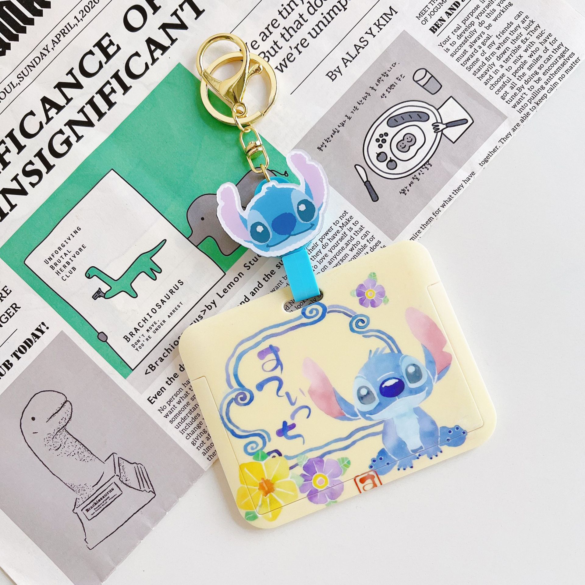 

MINISO Стіч Бейдж Картхолдер Брелок Студентська Картка для Автобуса Кредитна Картка Тримач Захист від Втрати Ідентифікаційні Дані Брелок Підвіска Аксесуар