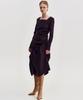 Kimjisu Dozi - Pinched Long Sleeve Dress _ Burgundy