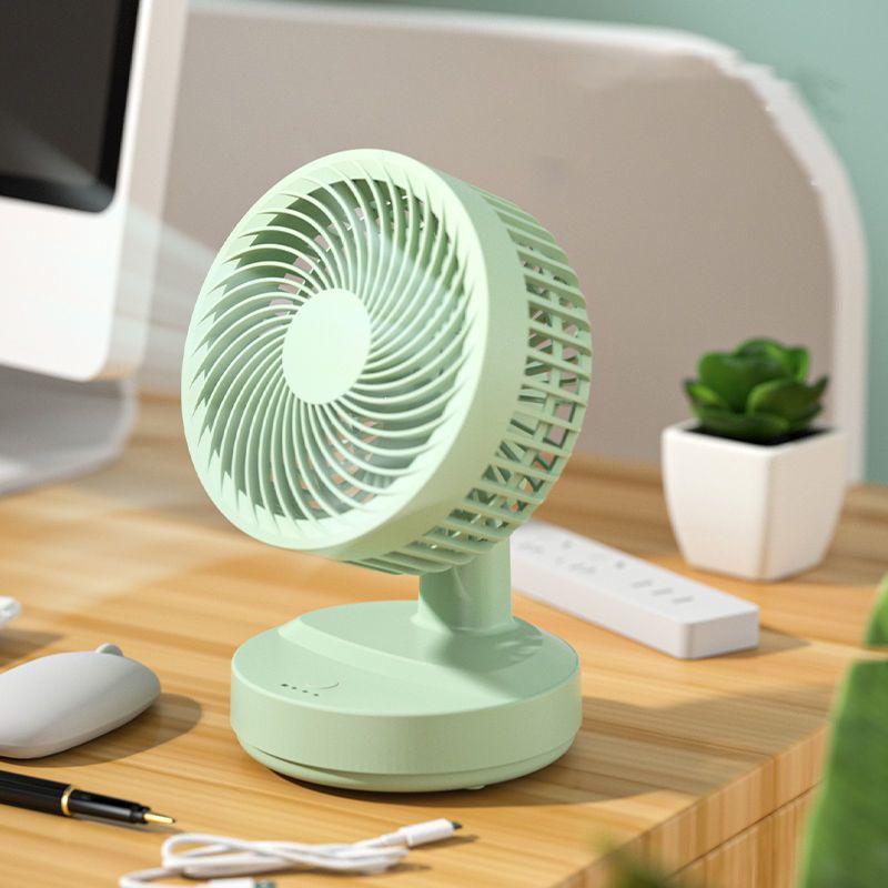Compact Rechargeable Desktop Fan with Long Battery Life & Oscillation for Office Workers