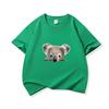 Bawełniany T-shirt dla dzieci Uroczy nadruk z wyłaniającym się koalą Okrągły dekolt Krótki rękaw Koszulka Casual Oddychająca Chłopcy Dziewczynki Letnie Topy