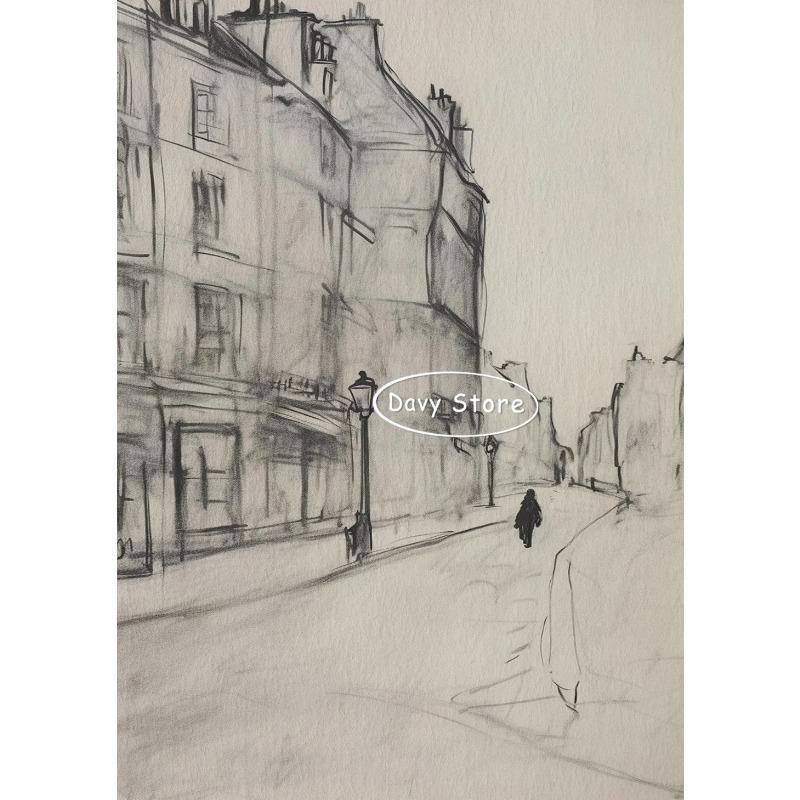 

Античный городской пейзаж, грубый эскиз, винтажные постеры и принты, живопись на холсте, ретро настенное искусство, картины для гостиной, домашний декор 21cm×30cm NoFrame