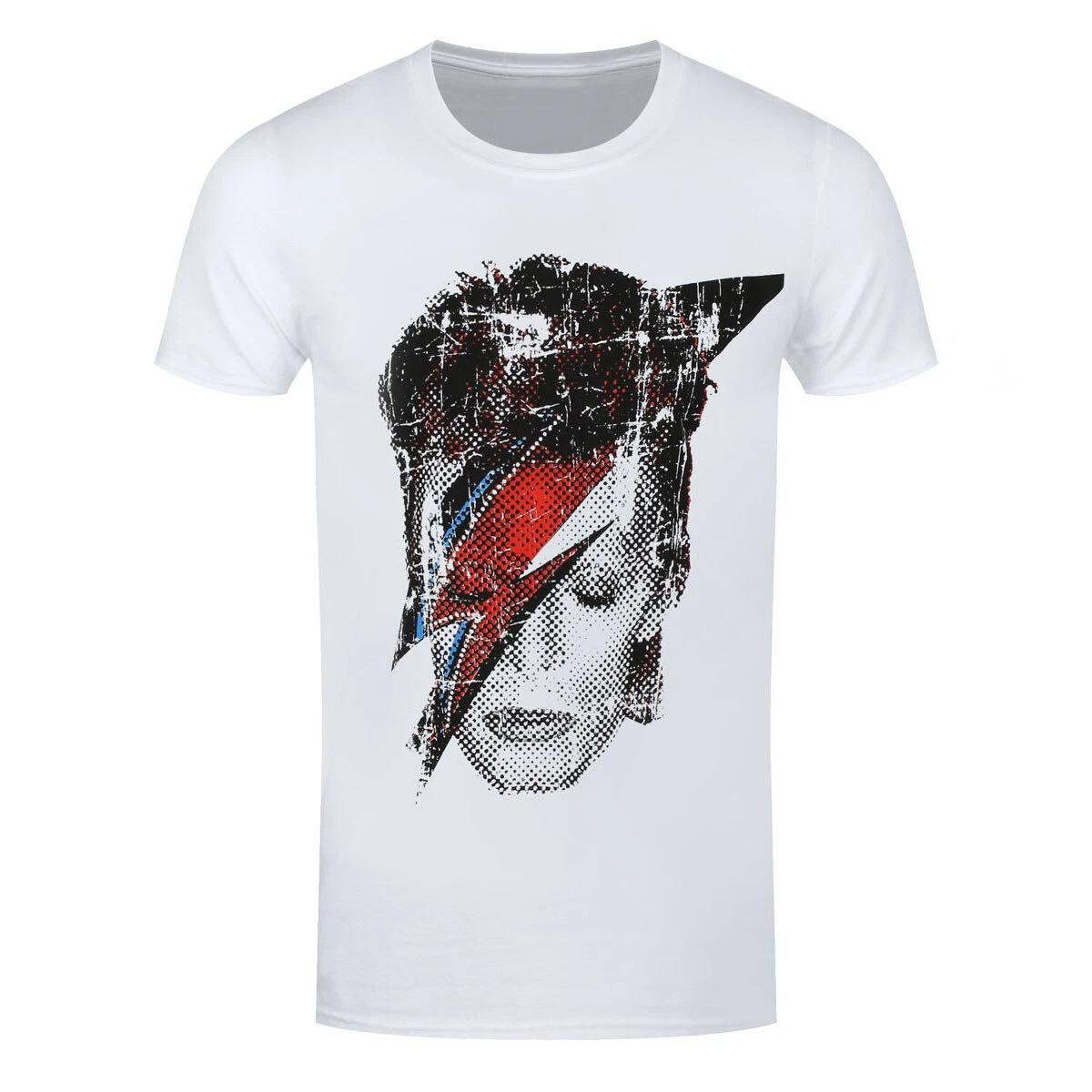 David Bowie T-Shirt Flash Face Official New White S
