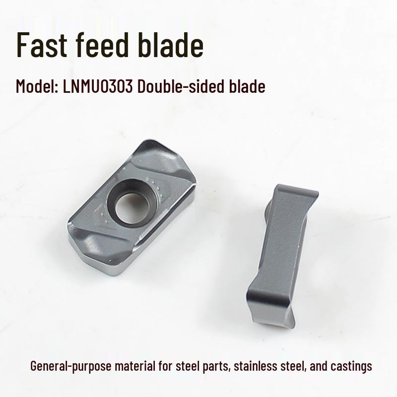 Indexable CNC High-Feed Face Mill Cutter Head with Double-Sided LNMU0303 Roughing Inserts