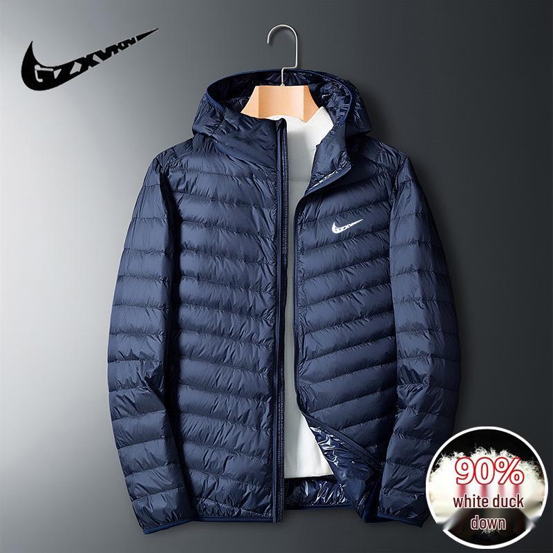 Jachetă de puf ușoară pentru bărbați, mărimi mari, casual și rezistentă la vânt pentru toamnă/iarnă