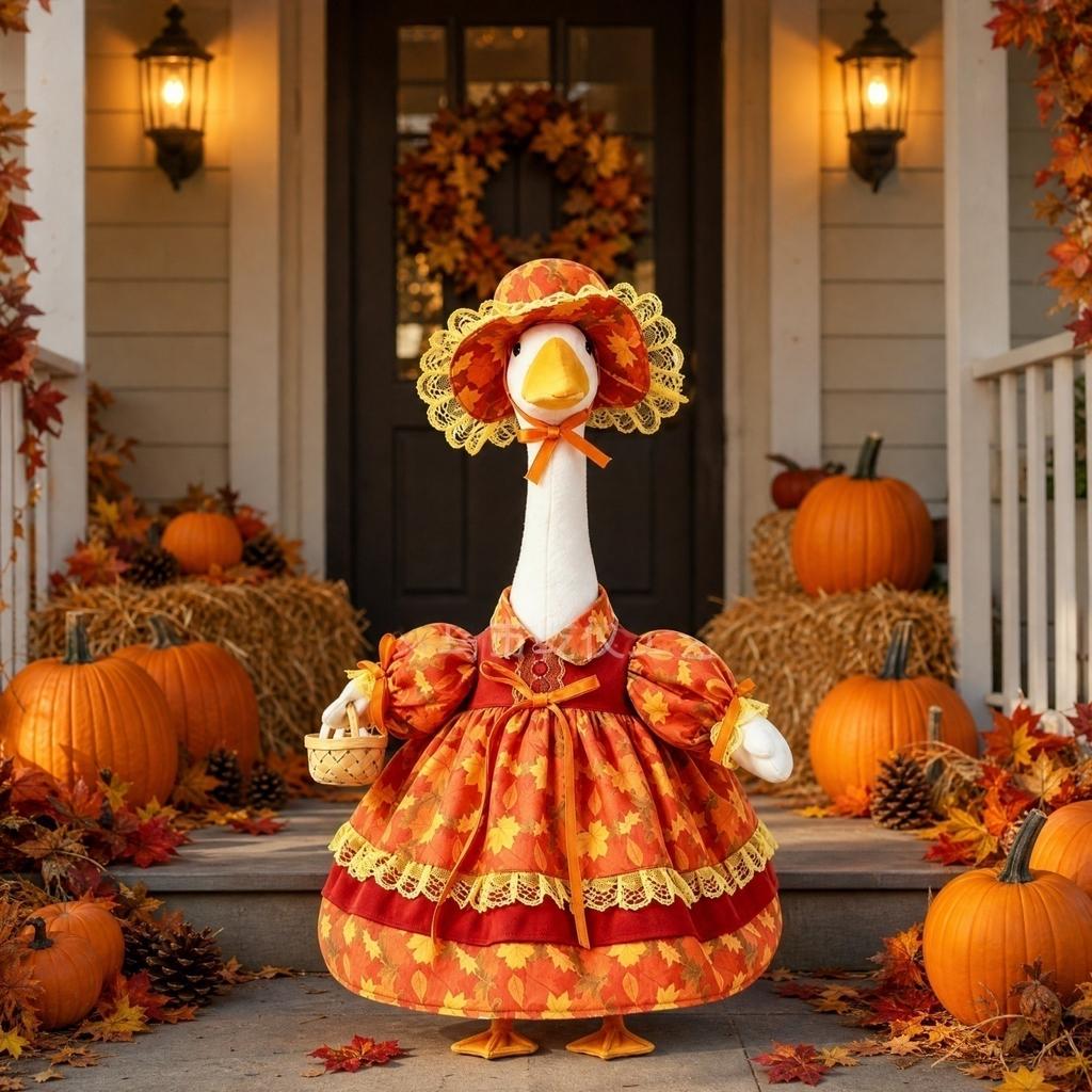 Porch Outfit Thanksgiving Maple Leaf Costume Set for Holiday Decoration