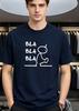 Unisexs Fun Bla Bla Bla Easy Sketch Little Person Creative Tshirt Summer Loose Round Neck Casual Daily Versatile Short Sleeve Top