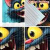 2D Flat Printing 2pcs Window Curtains Black Cat Cute Cartoon_a Digital Printed Polyester Drapes All Season Party & Holiday Decor