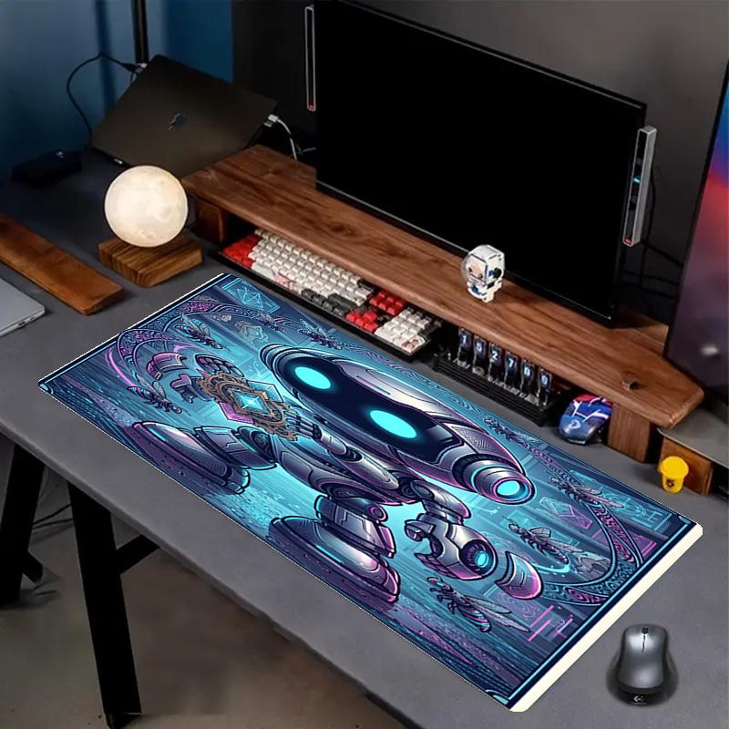 Cosmic Bot Crew Print Mouse Pad, Anti‑Slip Desktop keyboard Mat, for PC Laptop Gaming Working Daily Use, Cool Festival Surprise Gift