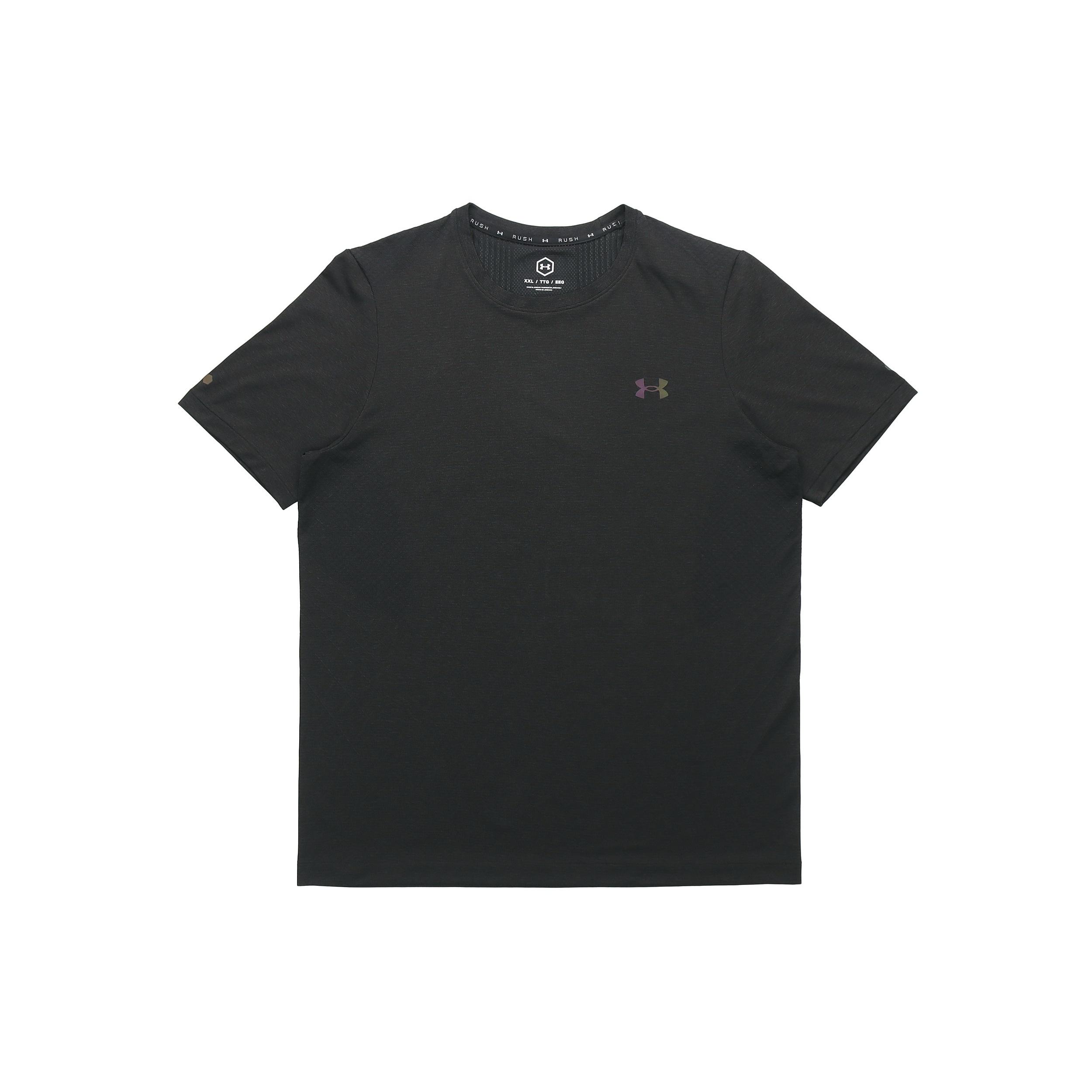 Men s Under Armour Rush Seamless Casual Sports Breathable Short Sleeve Black 1361130-001 S