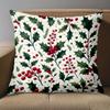 1 Pieces Christmas Holly Pattern Decorative Throw Pillows Polyester pillowcase, sofa decorative cushion cov Headboard Pillow