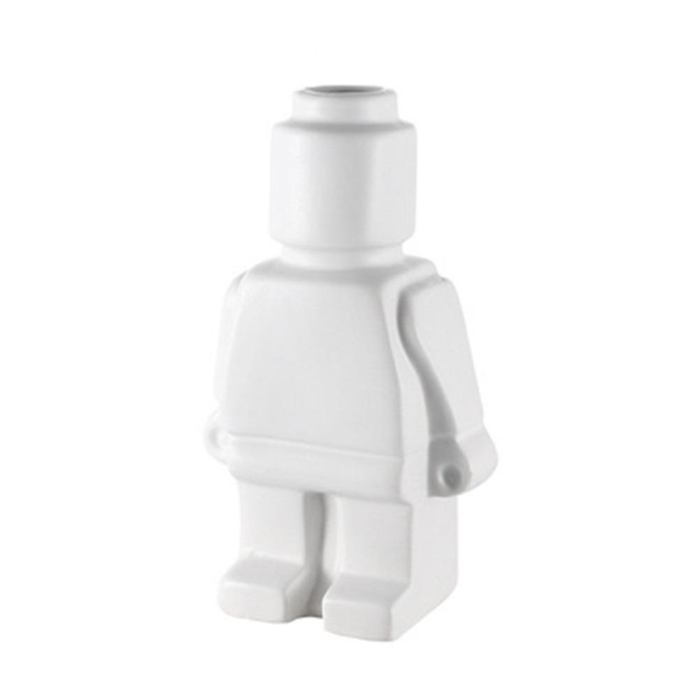 

Robot Creative Vase Block Man Desk Decoration Nordic Style Ornament Vase Interior Decoration білий
