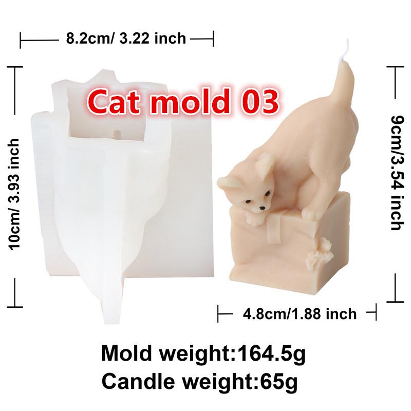 3D Cute Cat And Dog Silicone Candle Mold DIY Cartoon Animal Sheep Beavers Scented Home Candle Chocolate Cake Decor