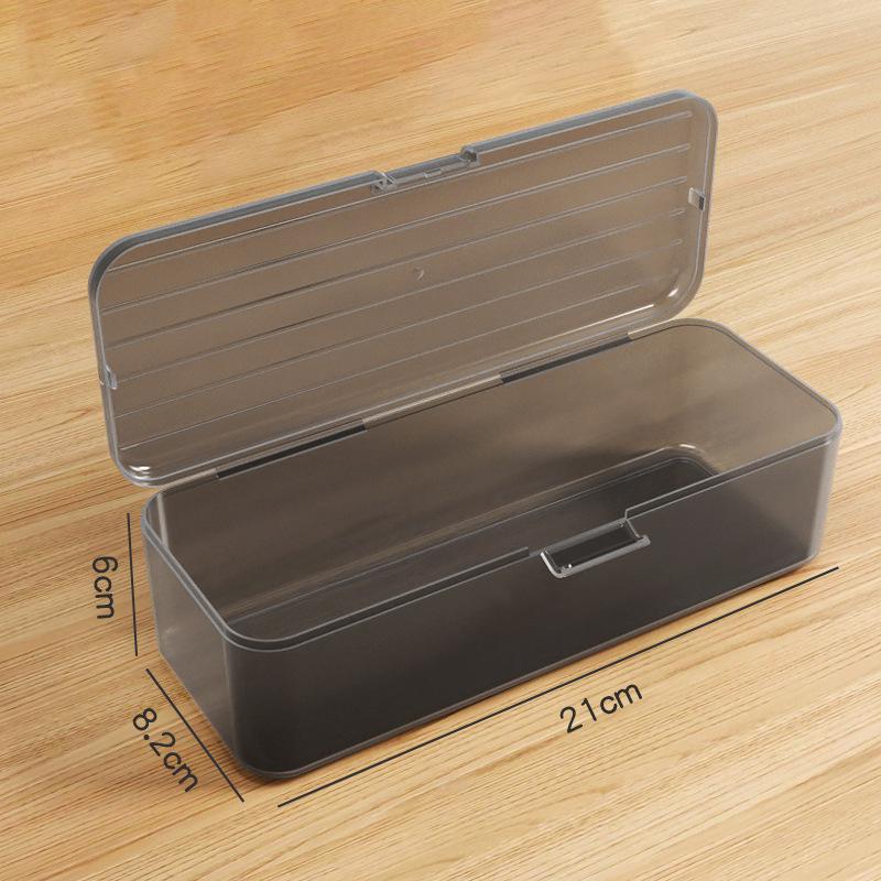 

Органайзер для кистей для макияжа Большой вместимости Прозрачный пенал Многофункциональная Эстетичная Коробка для хранения канцелярских принадлежностей S чёрный