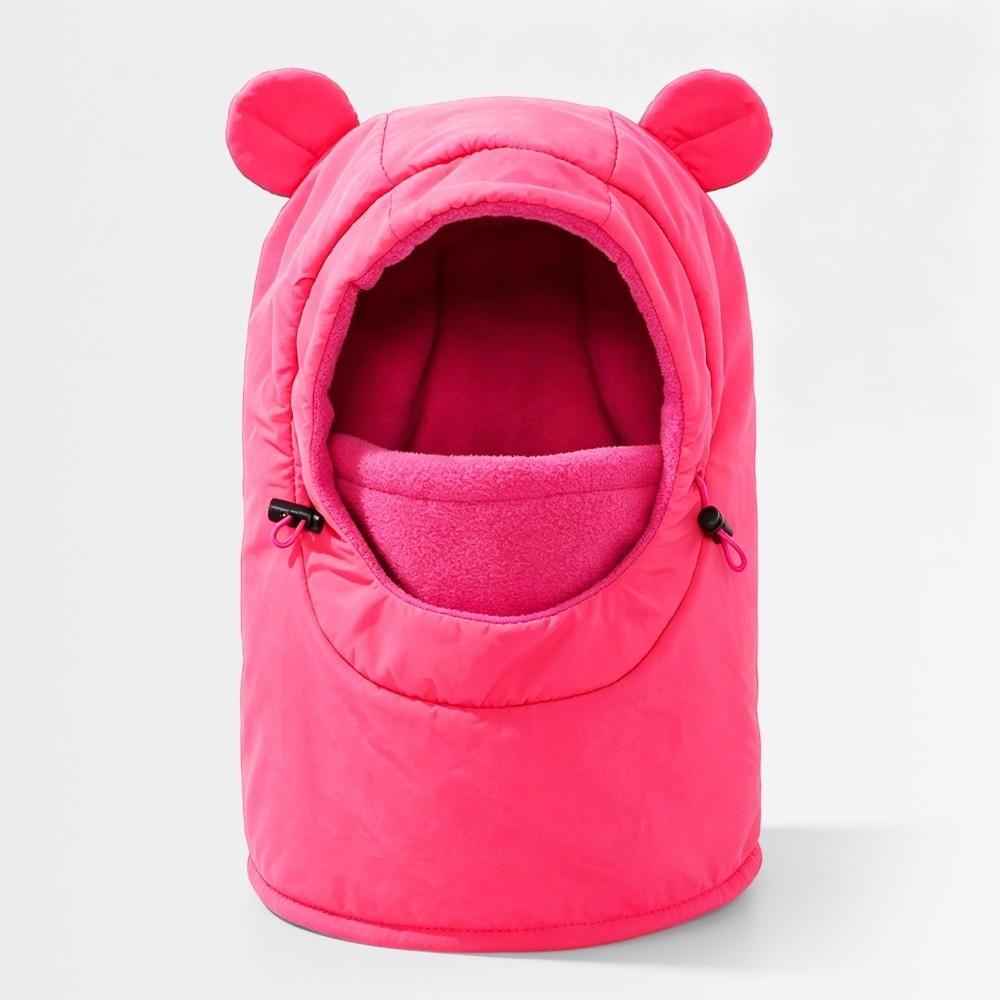 Fleece Lined One-piece Hat Scarf Windproof Children's Hats Cute Winter Hood Hat