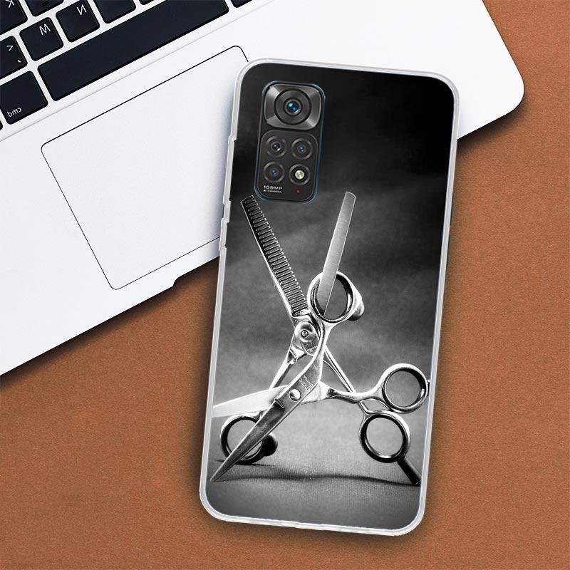 Hair Stylist Scissors Brush Phone Case For Xiaomi Redmi Note 13 12 12S 11 11S 10 10S 9 9S 11T 11E Pro Plus 8 8T 7 + Coque Cover