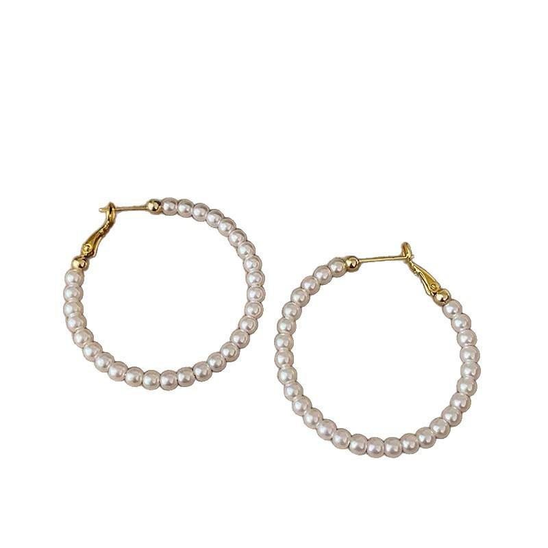 Korean popular simple personality large circle earrings women's light luxury high-end earrings fashion temperament versatile tide earrings