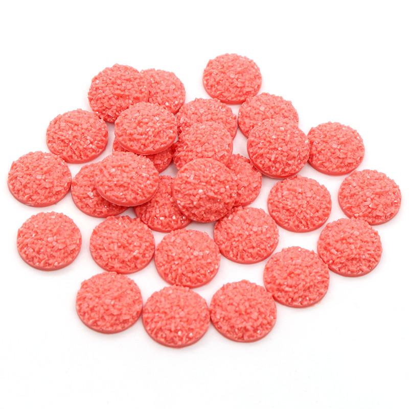 Natural Ore Druzy 8mm 10mm 12mm 40pcs Multi-Color Flat Back Resin Cabochons Dome For Bracelet Earrings DIY Jewelry Findings