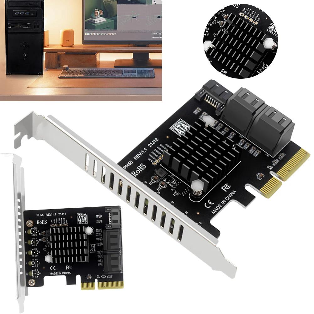 PCIe To 5-Port SATA3.0 Expansion Card Supports Cascaded Trim PCIe X4 To SATA3.0 Expansion Adapter Card for Windows/Linux/Mac OS