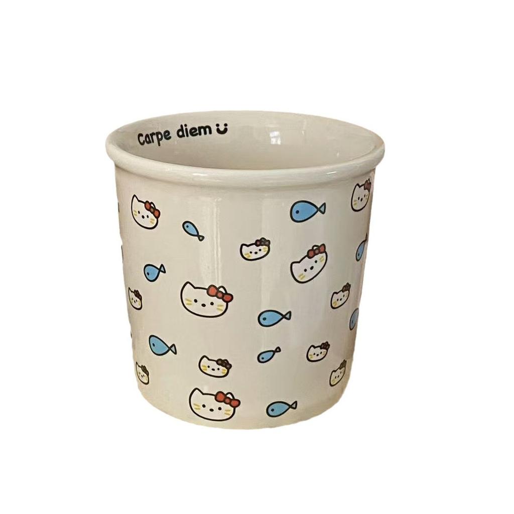 Cat Eats Fish Ceramic Mug Mug Cute Paper Cup Shape Holding Cup Coffee Cup Birthday Gift Water Cup