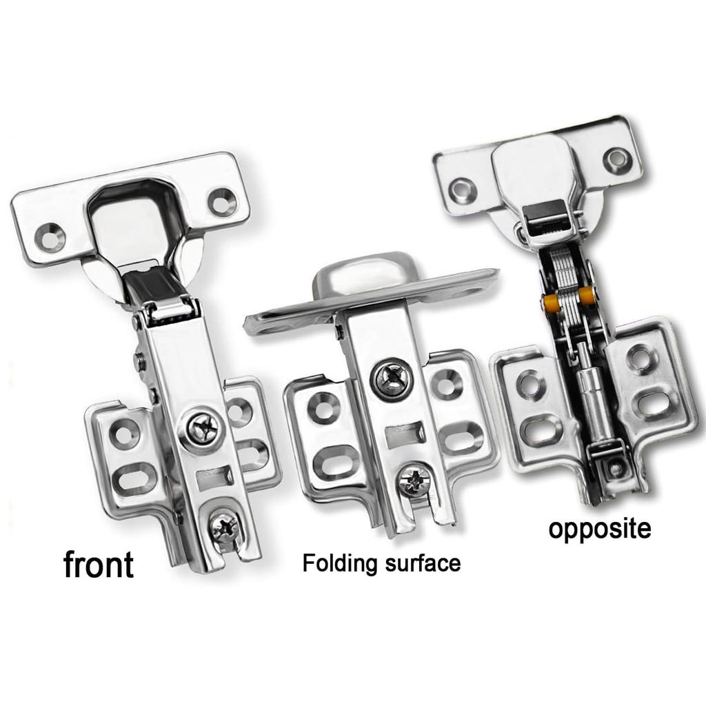 20/10/4PCS Cupboard Hinges Steel Kitchen Cabinet Wardrobe Door Hinge Self Close Full Overlay Hinge 95°-105° and 175° Opening
