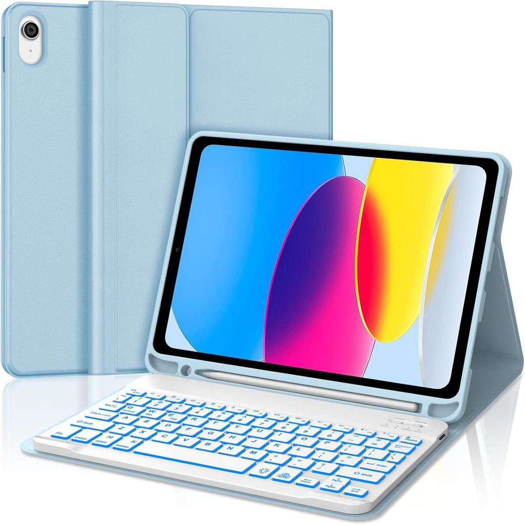 2025 Red Xiaomi Pad 2 Tablet Case with Magnetic Backlit Bluetooth Keyboard and Pen Slot for Redmi SE11
