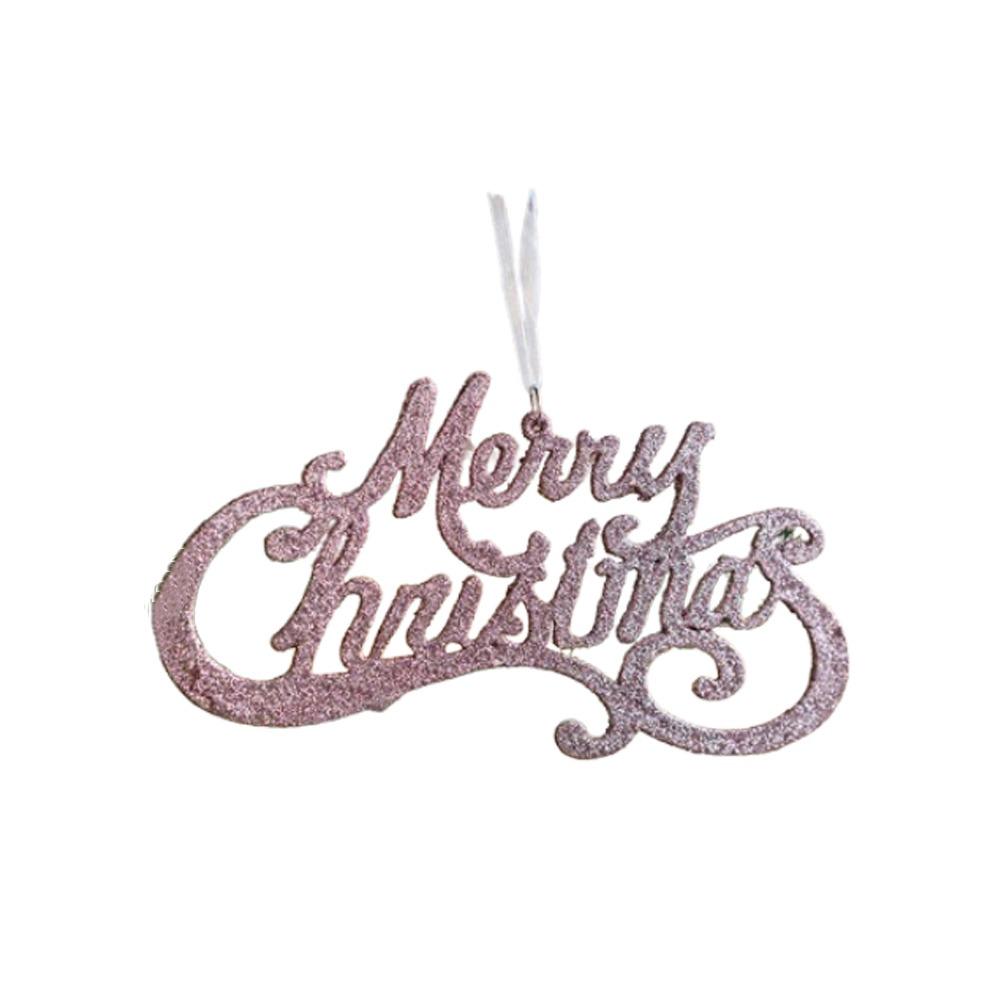 Plastic Glitter Merry Christmas Sign Sequins Christmas Tree Decoration Holiday Party Decoration