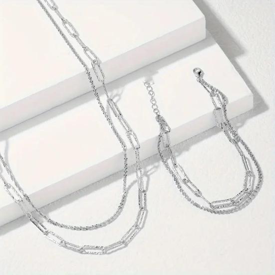 Women Necklace Bracelet Hoillow Out Shimmering Surface Adjustable Length Lady Wrist And Neck Jewelry for Daily Wear Weddings Parties