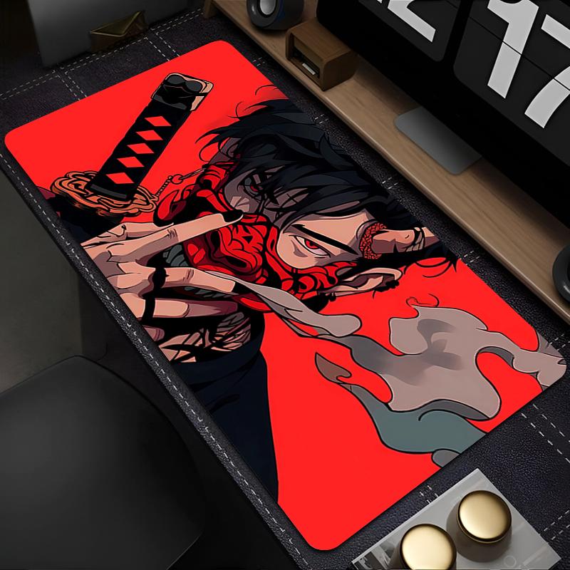 Mouse Pad Laptop Gaming New Mousepad PC Accessories Devil Oni Mask Keyboard Pad Non-Slip Soft Computer Anime Cool Boy Desk Mat