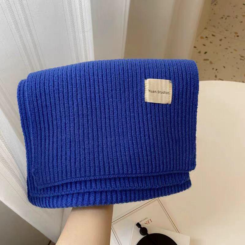 Women's Korean Style Soft Wool Knit Scarf - Winter Fashion, Thickened Warmth, Versatile for Students