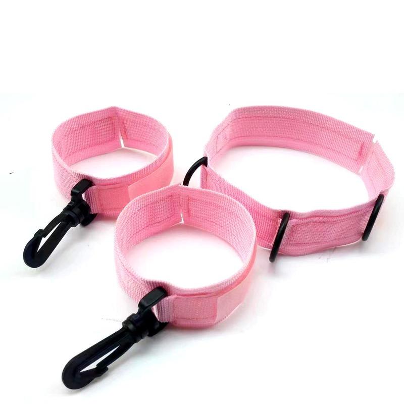 BDSM Restraint Set Wrist Cuffs Collar Adjustable Nylon Strap Bondage Kit for Couples Role Play Adult Bedroom Accessories