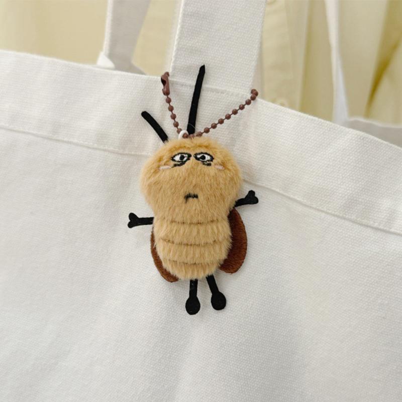 Creative Cockroach Doll Keychain Pendant Cute Funny Plush Cockroaches Toys Keychain Backpack Decoration Accessories Gifts