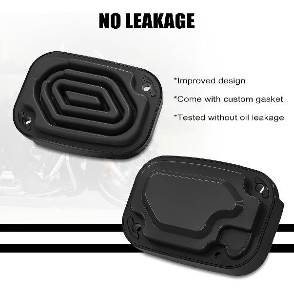 NICECNC Black Left & Right Clutch Brake Reservoir Cover with Rubbers/Gaskets Compatible with Harley Electra Glide Standard FLHT 2019-2020,