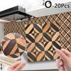 20db 10*10cm fali matrica tapéta PVC öntapadós fa erezetű kerámia csempe Lakásdekoráció