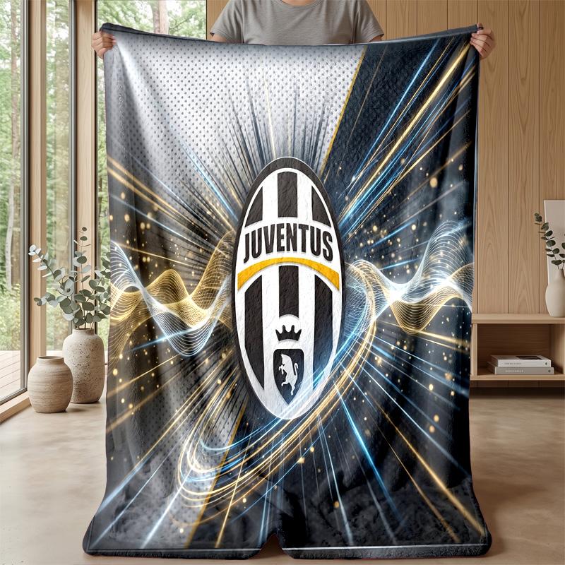 Juventus FC Themen-Decke Weiche Flanell-Decke Plüsch-Überwurf Gemütliche Sofa-Bett-Decke für Wohnkultur