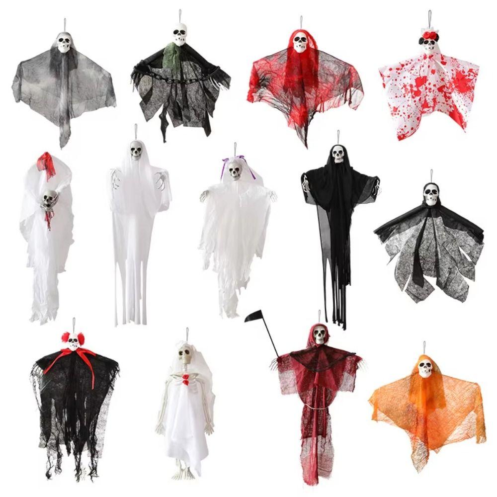 Flying Skull Ghost Pendants Scary Halloween Decoration Hanging Ghost Ghosts Ornaments  Garden