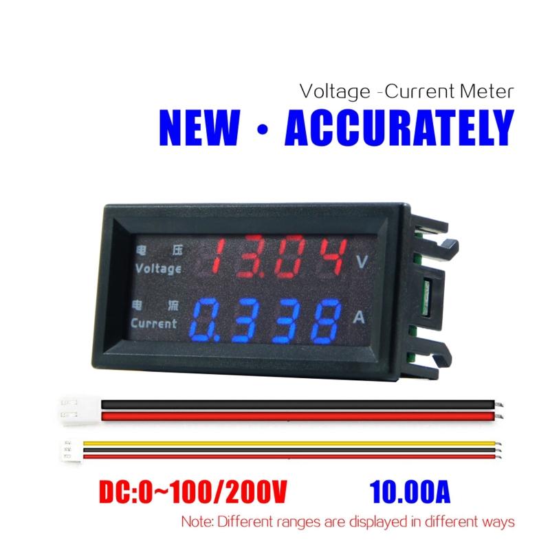 LED Digital Voltmeter Ammeter DC Digital Multimeter 100V 10A Blue Red LED Amp Dual Digital Display Volt Meter Gauge