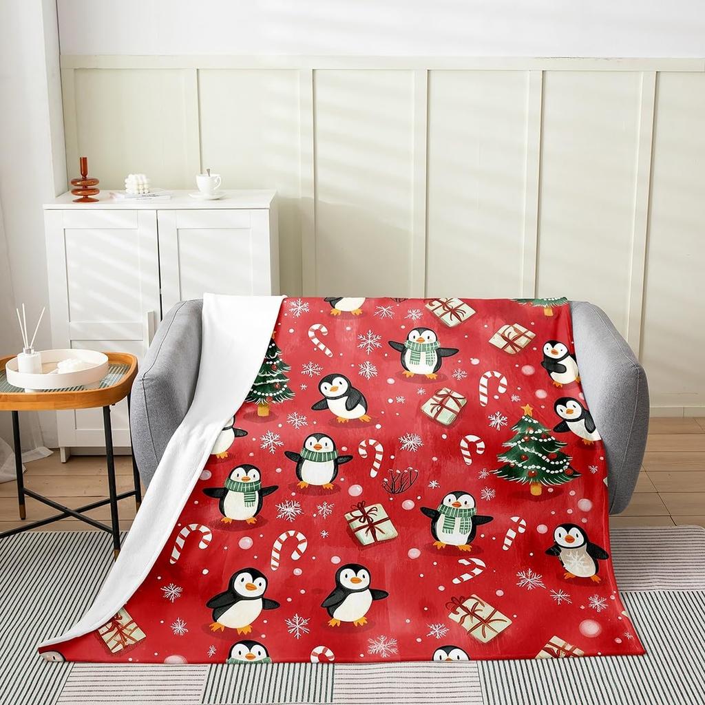 Christmas Flannel Fleece Throw Blanket Xmas Theme Fuzzy Blanket Throw for Kids Boys Girls Teens Bedroom Decor Black African