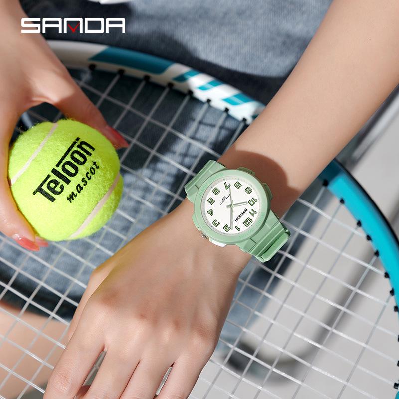 Sanda Trendy Luminous Waterproof Quartz Watch for Teens - Simple, Versatile Pointer Style.