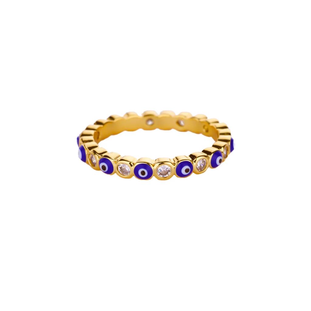 Stainless Steel Tiny Zircon Rings for Women Exquisite Gold Color Sun Double-Layer Ring Punk Hip-Hop Accessory Bague Jewelry Gift