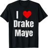 T-shirt da tifoso di football I Love Drake Maye QB