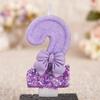Purple Bow Digital Birthday Cake Candle 