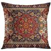 Vintage Persisches Quadratisches Blumenmuster Kissenbezug Mit Kurzem Plüschdruck Für Wohnzimmer Sofa Dekoration Kissenbezug