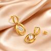 Minimalist Geometric Zircon Drop Earrings for Women, 18K Gold Plated Stainless Steel Waterproof Jewelry Gifts