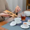 Tea Artist Tea Art Teaching Tea Set Travel Kung Fu Tea Set Suet Jade White Porcelain Cover Bowl Teacup Gift